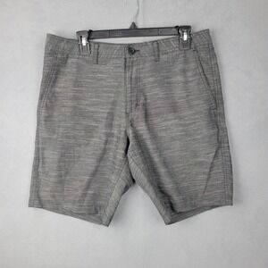 Nordstrom Hybrid Chino‎ Shorts Mens 34W Heather Gray Pinstriped Casual Summer